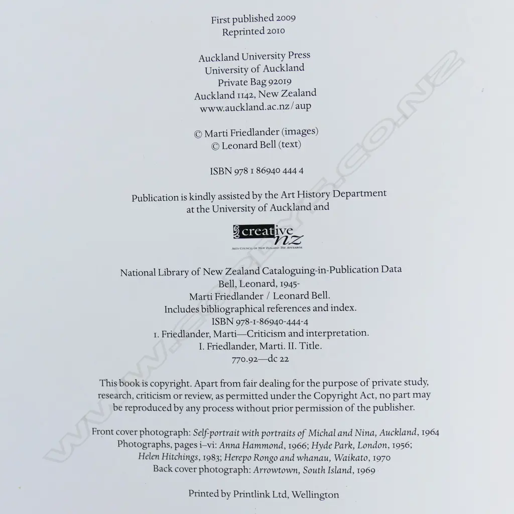 LEONARD BELL: MARTI FRIEDLANDER, 2010, SIGNED BY BOTH Image 1++